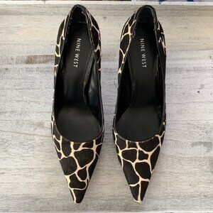 Nine West Nuncio Giraffe print leather pumps sz 6 1/2